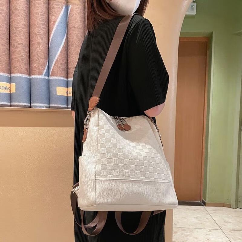 Coolwalker XDLM Chessboard Pattern Leather Women's Backpack