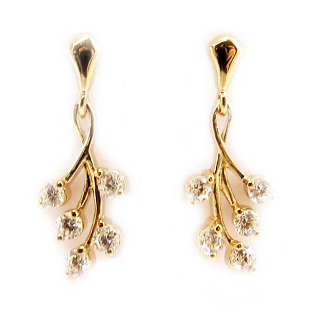 Les Trésors De Lily [D6830] - Gold Plated Earrings 'Fraicheur' Gold/gold/white/