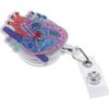 Heart Badge Reel Acrylic Alligator Clip Gift Badge Holder  Office