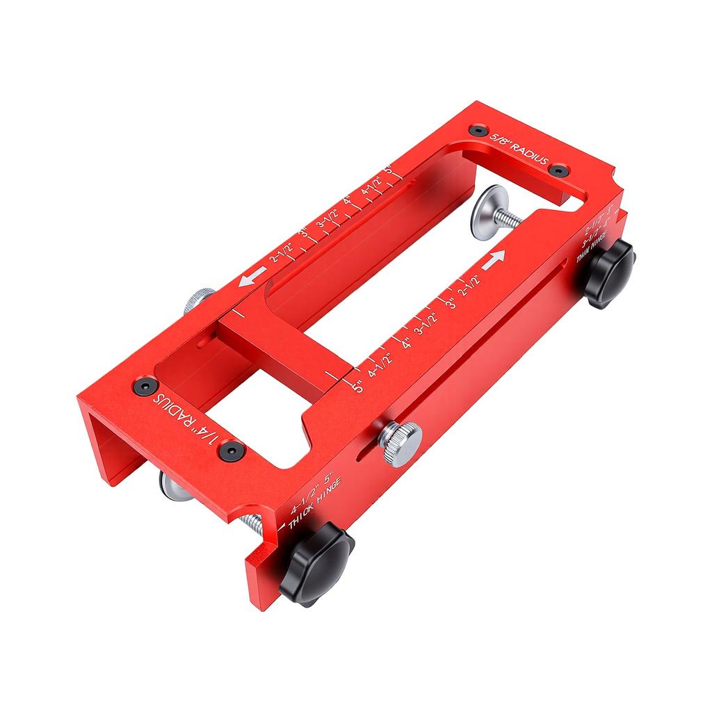 Door Hinge Jig, Aluminum Alloy Door Hinge Template Kit for Router, Adjustable Mortise Jig Fits Door Hinges From 2.5 To