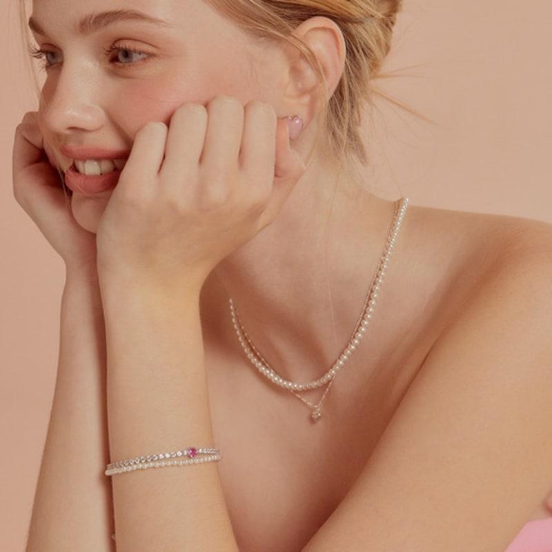 TATIANA (SET) Pearl and Color Cubic jewel Bracelet SE0161