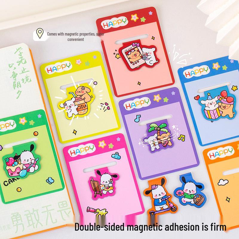 Cute Double-Sided Cartoon Alien Magnetic Bookmarks - Irregular Paper Markers for Students