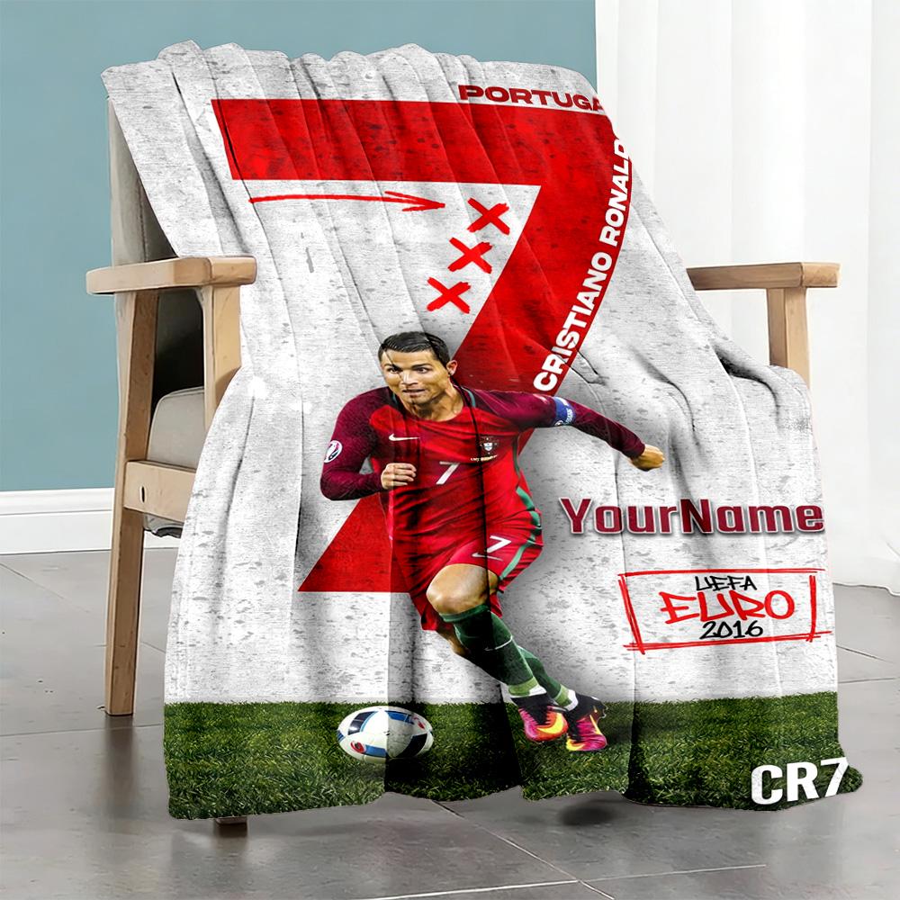 Cristiano Ronaldo 30 Customize Your Name Blanket Gift Customizable Blanket Ultra-Soft Versatile for Sofa Office Bed Nap Four Seasons Universal