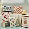 Bohemian Tassel Loop Pile Embroidered Throw Pillow for Sofa and Living Room
