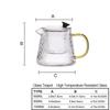 Vertical Stripes Crystal Glass Teapot with Removable Filter Puer Kettle Flower Tea Set Infuser Coffee Teaware