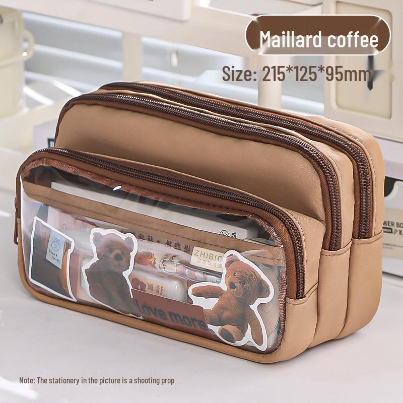 Elegant Transparent Pencil Case: High-Value, Unique Design, Large Capacity, Light Luxury Feel