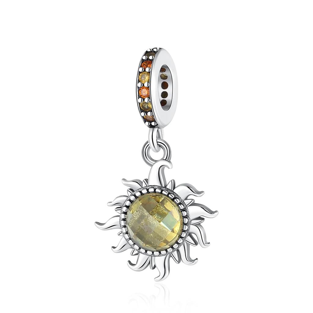 925 Silver Sun Moon Star Beads for DIY Jewelry Making Colorful Earrings Pendants Necklace Bracelet Gift