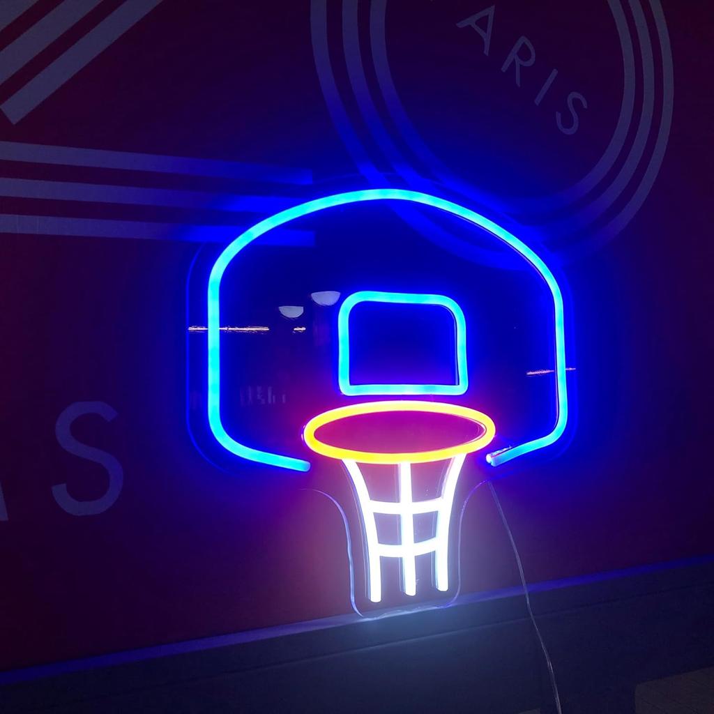 Basketballkorb Neonschild für Raumdekoration Schlafzimmerwand Basketball Neonschilder Cooles Neonschild für Raum Schlafzimmer Geschäft Weihnachts-Geburtstags-Schilder Kindergeschenk