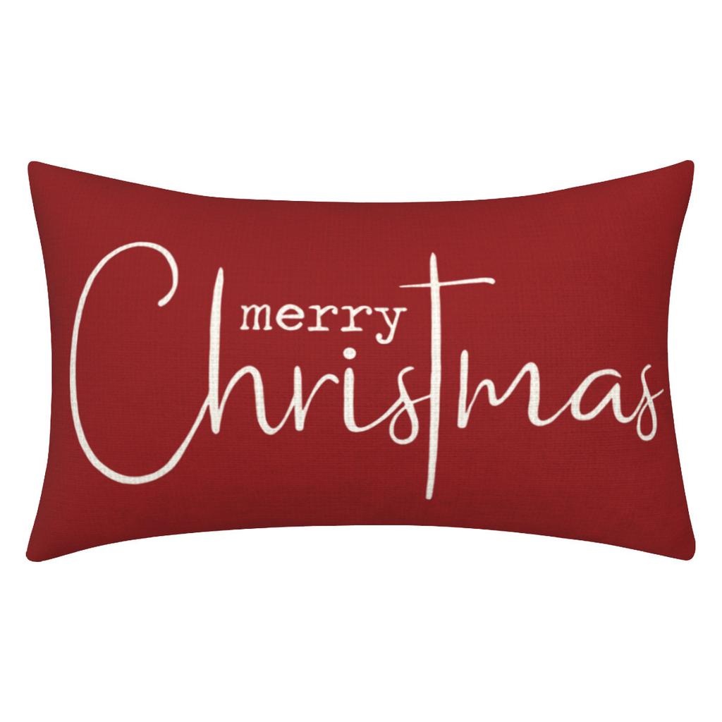 Christmas Decorative Pillowcase 2-Piece Set Merry Christmas Sofa Cushion Cover Believe Waist Pushcase
