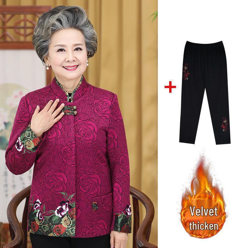 Spring and Autumn Jacket Set for Mature Women (Ages 60-80) – Grandma Style