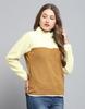 ROCK.IT From House of Monte Carlo Womens Self Design Brown Mock Neck Full Sleeve Sweatshirt