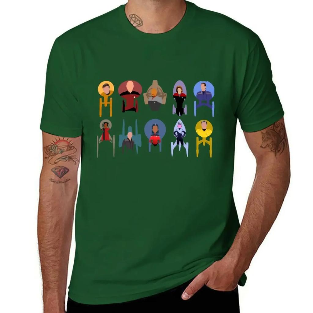 Trek Ships  Captains TShirt Hippie Clothes Summer Top Oversized Anime Figures Mens Tall T Shirts