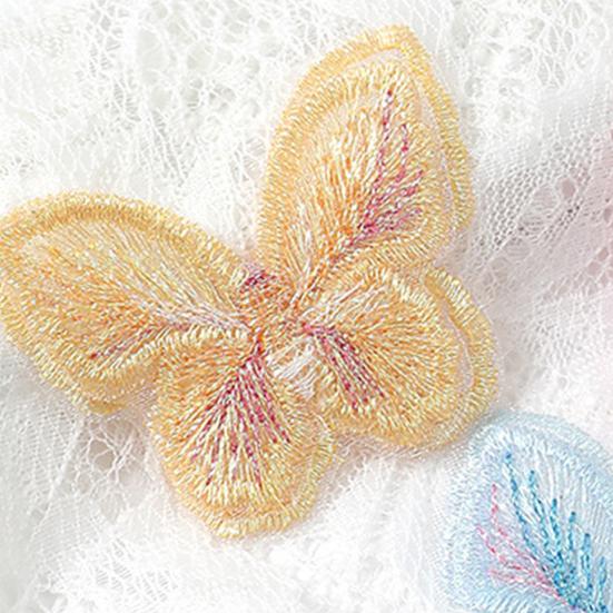 10Pcs Butterfly Appliques Exquisite Handicraft Double Layers DIY Embroidery Butterfly Patches Craft Flower Accessories