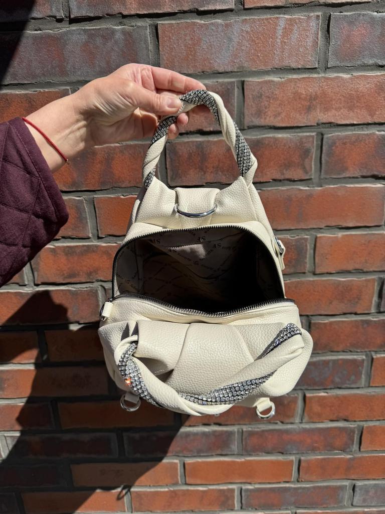 Damen-Rucksacktasche Safenta 6213 milchige Öko-Leder