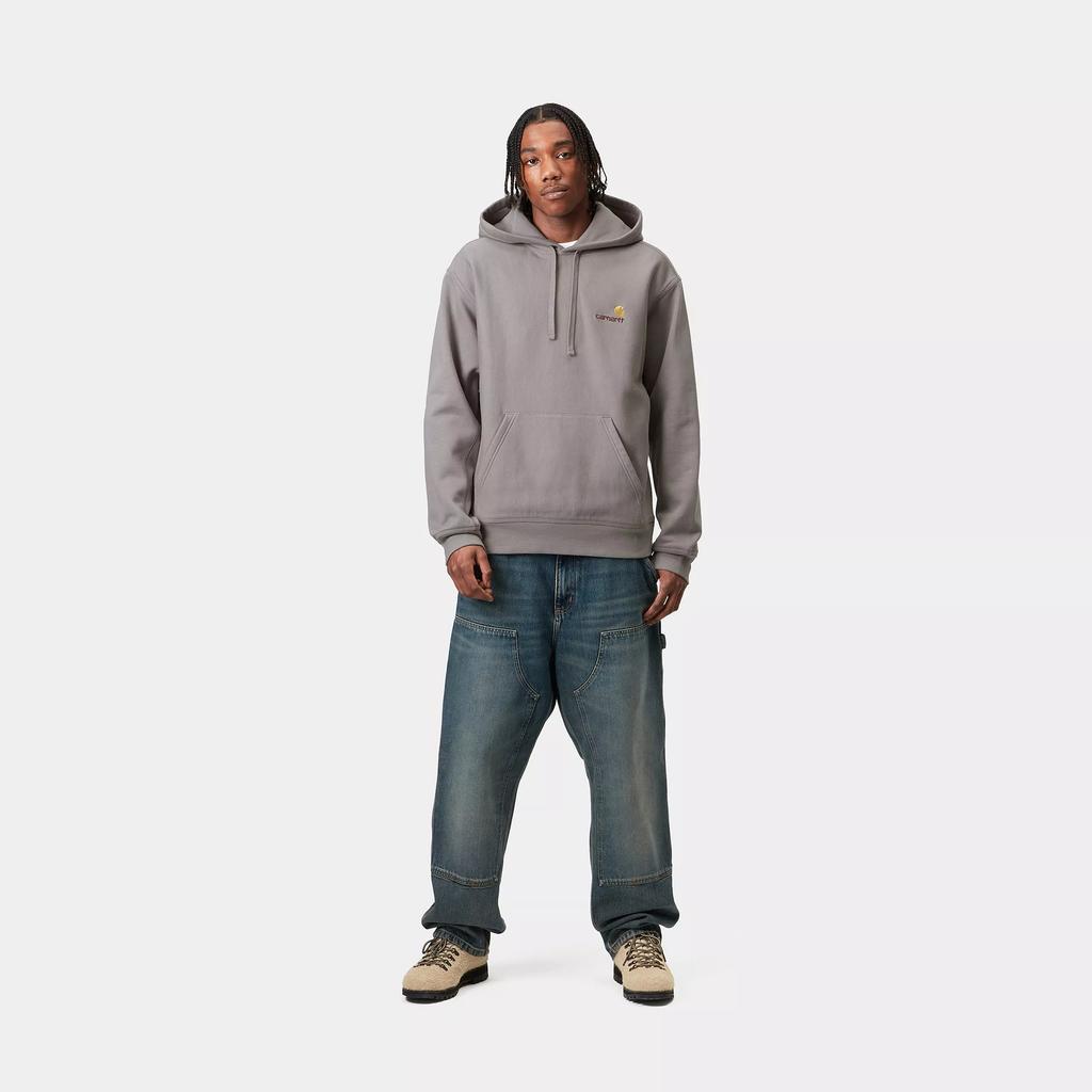 Carhartt WIP FW24 Fullscreen Hooded American Script Sweatshirt Loose Fit Kangaroo Pocket Long Sleeve Casual Hoodie Unisex Sweatshirt I028279-2LR-XX