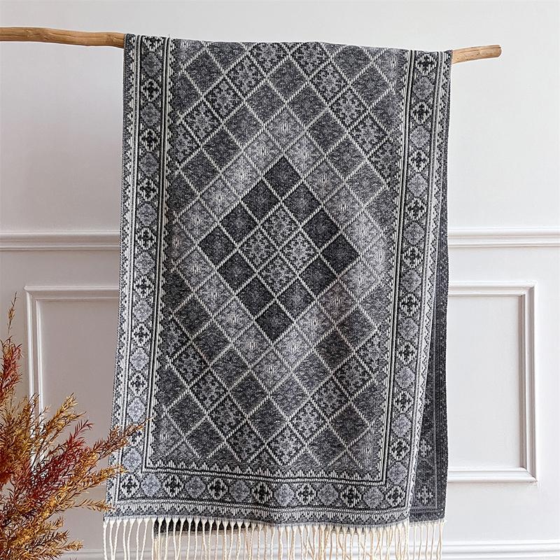 

Новый модный жаккардовый дизайн кашемировый шарф теплый зимний шарф для женщин геометрия обертывание шейный платок женское пончо эшарп стола 65x180CM