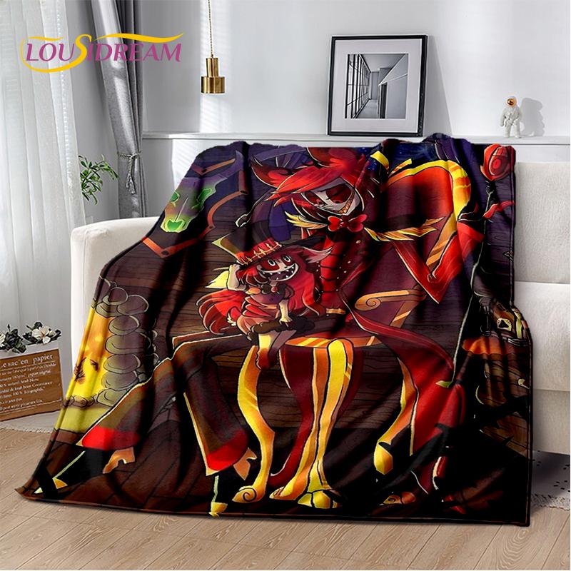2025 H-Helluva Boss Blitzo Cartoon Soft Blanket,Soft Throw Blanket for Home Bedroom Bed Sofa Picnic Travel Cover Child Gift