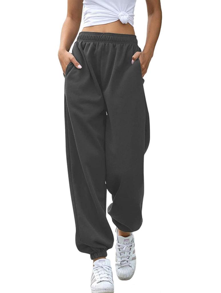 Dames Hoge Taille Casual Veelzijdige Joggingbroek met Manchetten – Europese en Amerikaanse Stijl