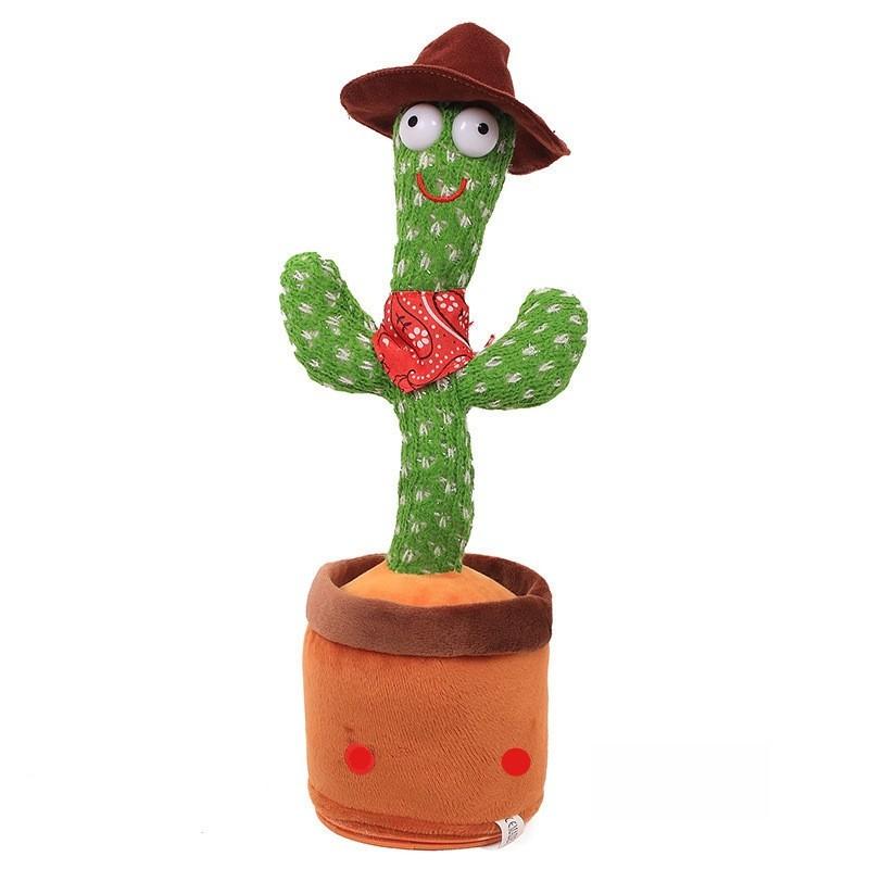 Dancing Cactus Plush Toy With Singing And Talking Features For Kids Entertainment Denim