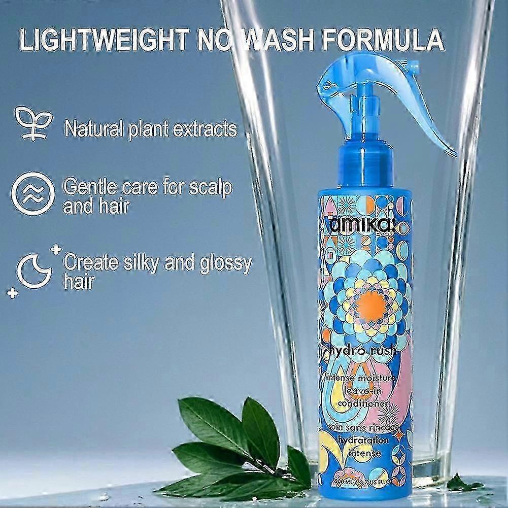 1-3X Acondicionador sin aclarado hidratante intensivo Amika Hydro Rush, apto para todo tipo de cabello