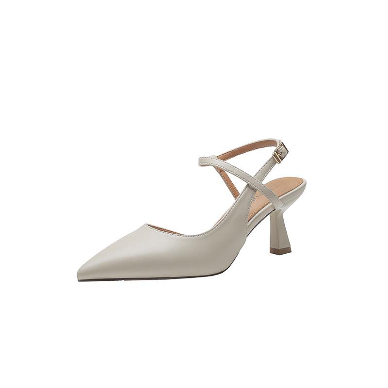 

Сандалии на толстом каблуке. Женские летние новые европейские и американские женские римские сандалии на высоком каблуке с пряжкой в ​​одно слово. 35 белый