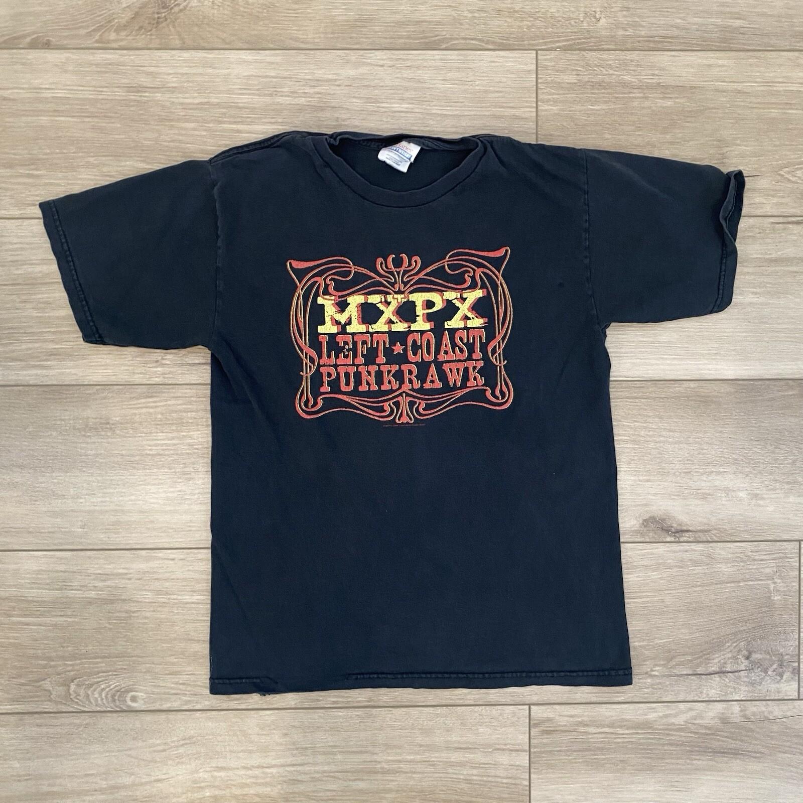 Vintage 2004 MXPX Left Coast Punk Rawk Band Black T-Shirt Adult Size Medium Y2K Unisex T-Shirt S