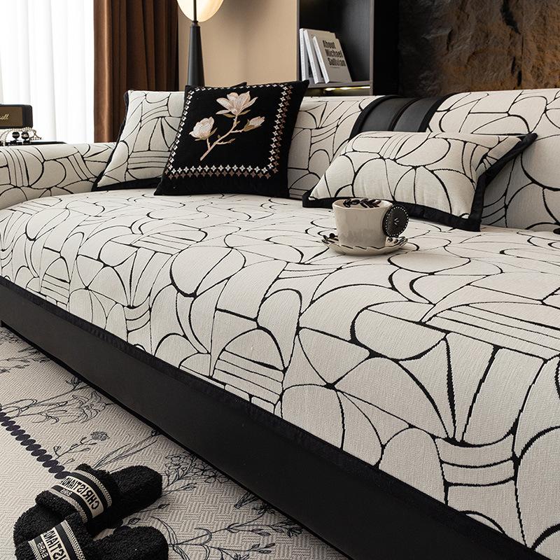 

Four Season Universal Modern Simplicity Sofa Cushion Straight Row Anti Slip Resistant To Dirt Sofa Towel Decoration Household 70x70cm белый