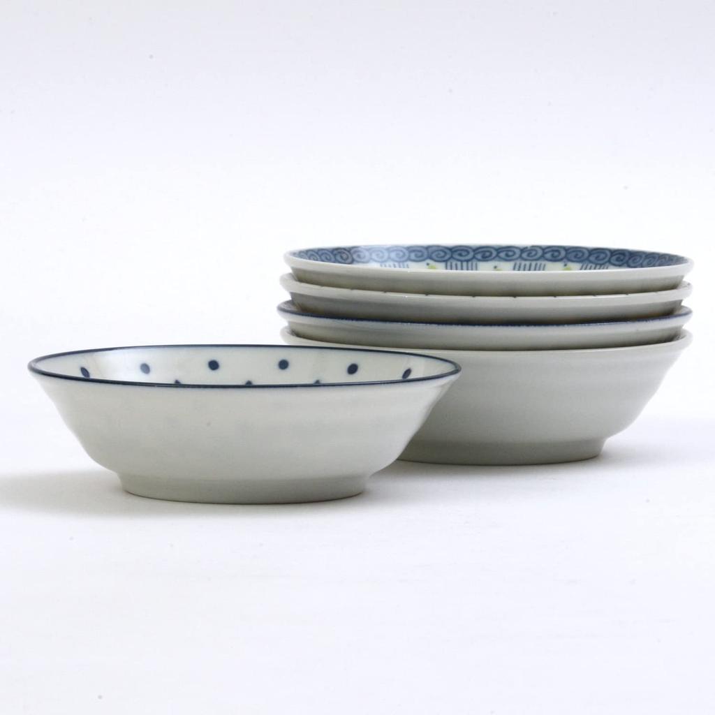 Awasaka Pottery Field Small Bowl Set 7-1806, White, 10 x 16 x 16 cm