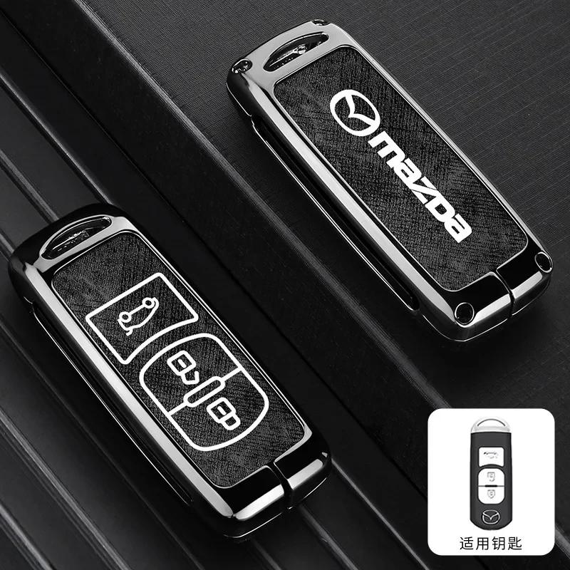 2025 Hot Vintage Wash Water Denim Car Key Case Cover For Mazda 2 3 5 6 Axela Atenza Demio CX-3 CX5 CX-7 CX-9 MX-5  2015-2019 Acc
