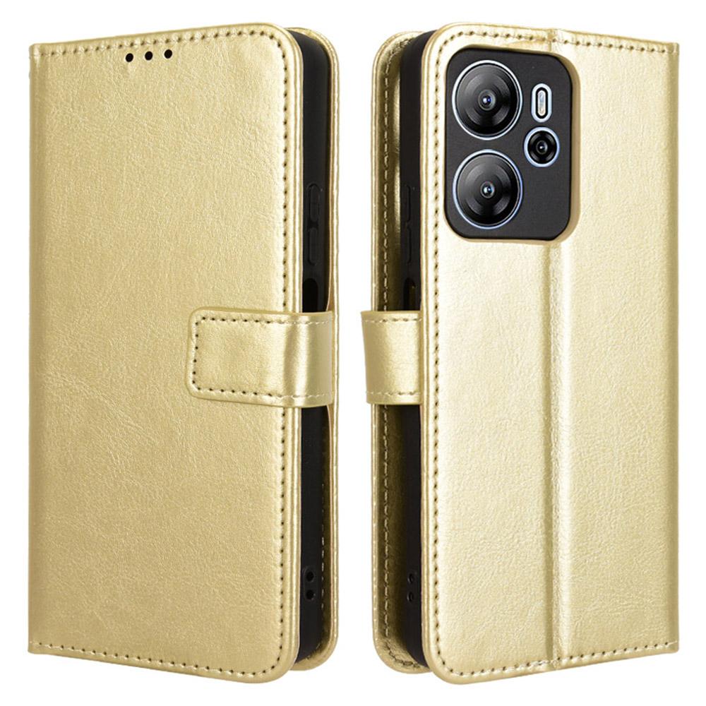 

Для Blackview Oscal Tiger 13 Чохол Текстура Crazy Horse Шкіра PU Чохол-гаманець для телефону Gold