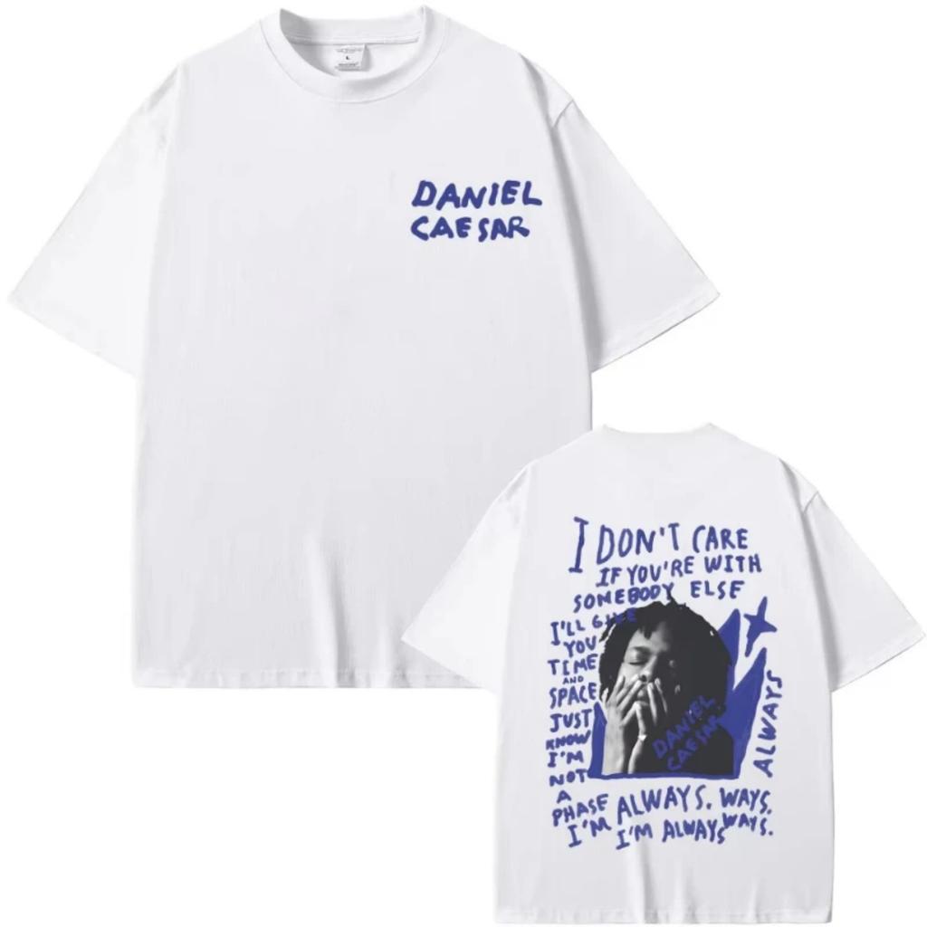 Daniel Caesar Never Enough Always T-shirt con Stampa Grafica Uomo Donna Hip Hop Moda T-shirt Oversize Maschile Casual Maglietta in Cotone
