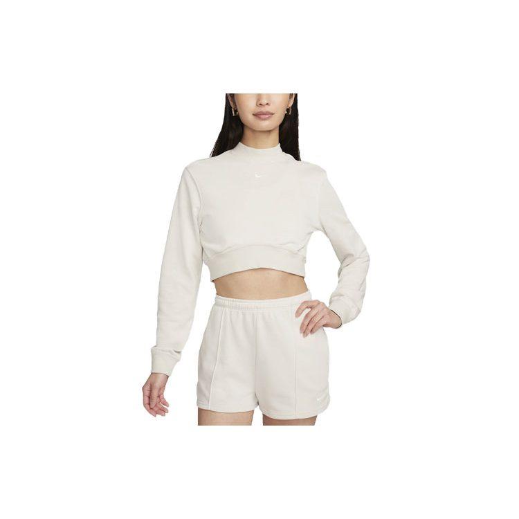 Nike Crop Tops Women's Beige Half Turtleneck Moderate FN2477-104