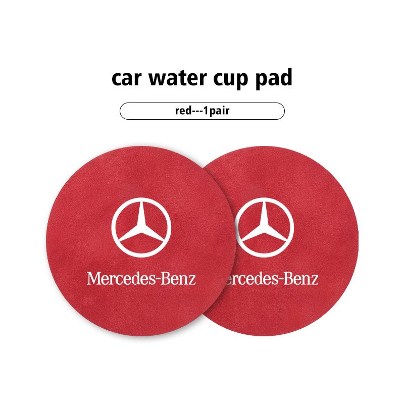 CRR1 Car Coaster Cup Slot Pad Suede Anti-Slip Interior Water Cup Mat For Mercedes Benz AMG A C E S G Class W201 W210 W108 W204 W205