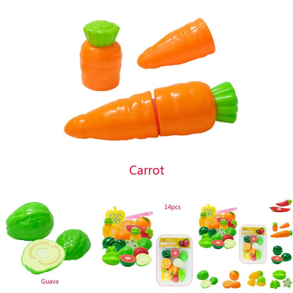 Vibrant Kid Pretend Role Play Kitchen Fruit Vegetable Food Toy Cutting Set Children Gift