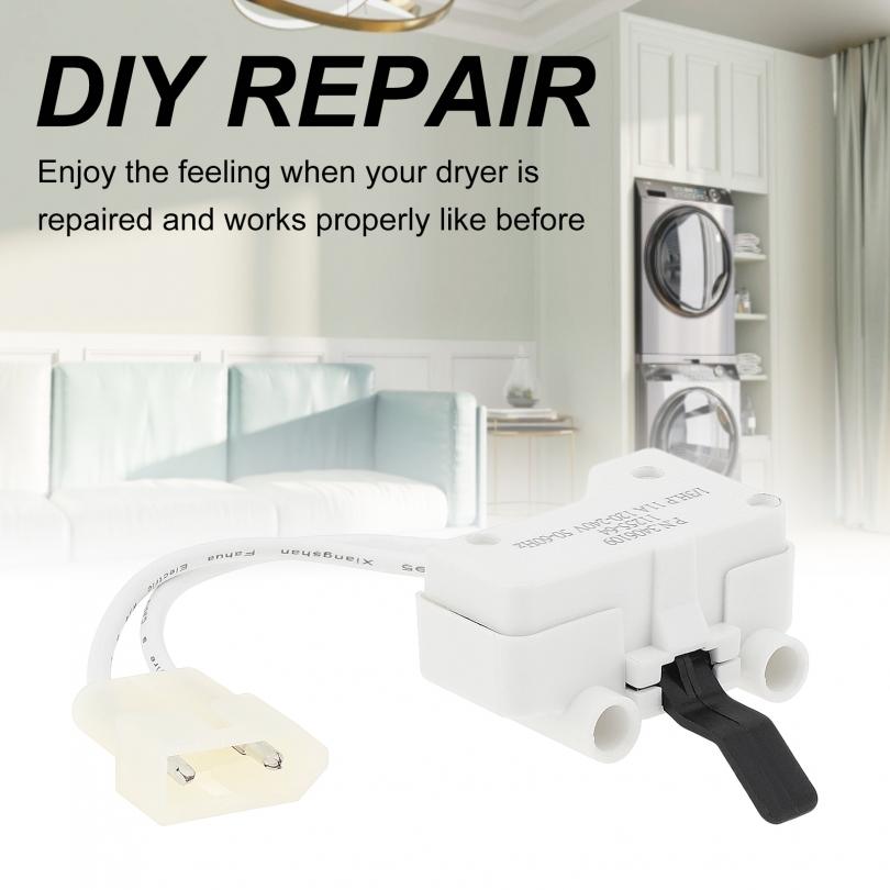 4pcs White Washing Machine Door Switch 3406109  Fit for Whirlpool / Kenmore, Precise Replaceable Door Switch