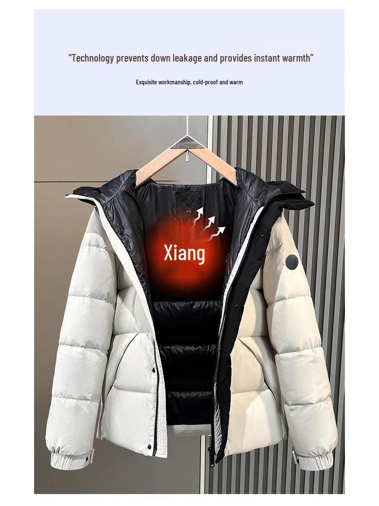 Men's Winter Fashion Stand Collar Windproof White Duck Down Jacket