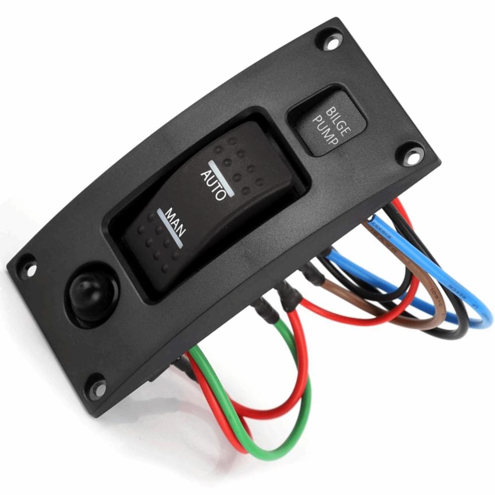 On Off On Rocker Pump Switch LED Illuminated Switch Panel With Breaker Watercraft Control