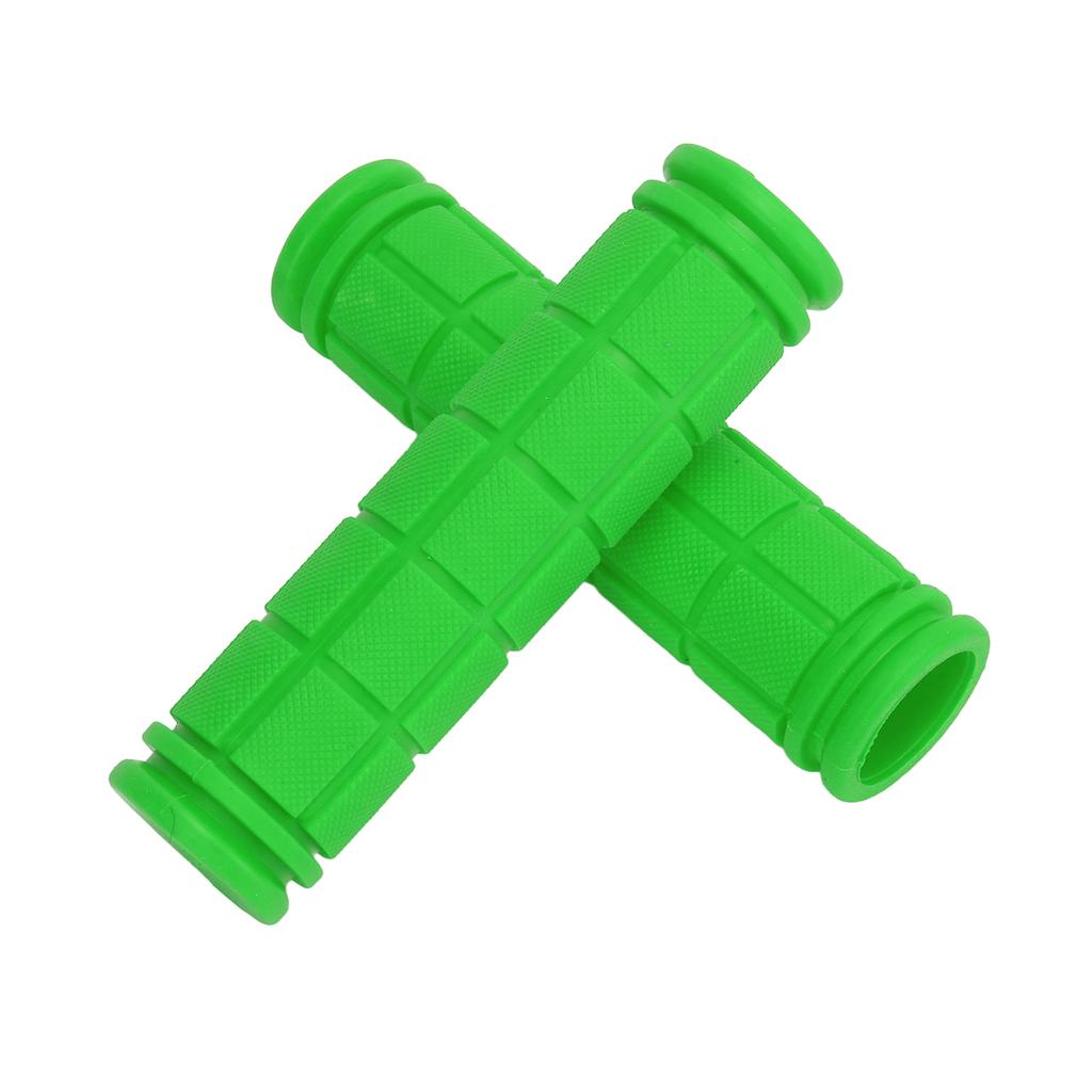 1Pair Bike Handle Grips Bicycle Handlebar Riding Covers Soft Rubber for Mountain Road BikeGreen