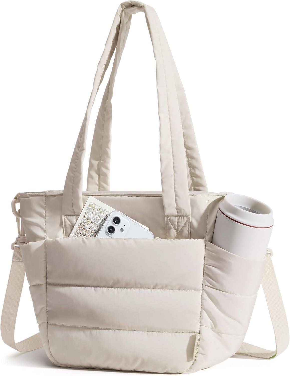 Large-capacity handbag portable and multi-functional storage bag  compartments and zipper shoulder bag