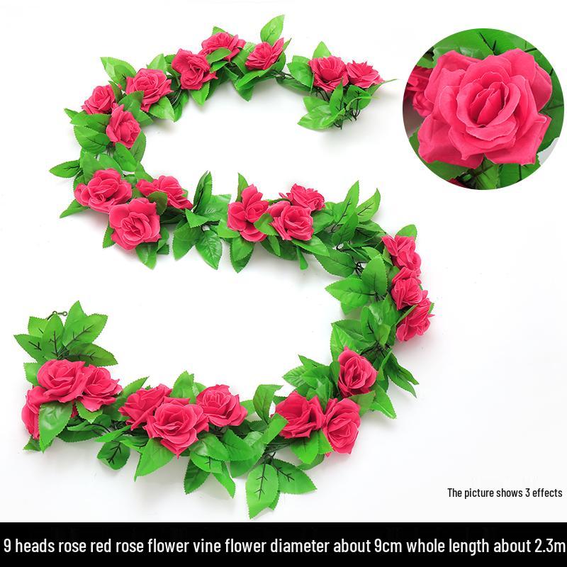 Green Leaf Rattan Grape Decorative Artificial Vine for Balcony & AC Pipe Cover