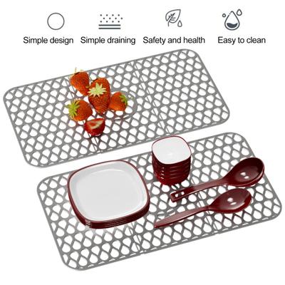 Sink Protector Mat Foldable Non-Slip Quick Drying Hollow Out Silicone Enlarged Drain Pad Grid Countertop Protection Mat Kitchen Accessories