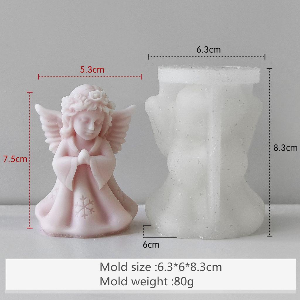 3D Little Angel Aroma Candle Silicone Mold DIY Christmas Decoration Plaster Molds Handmade Soap Candle Making Supplies