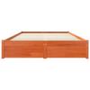 Bed Frame In Wax Brown 140 X 200 Cm Solid Pine Wood