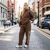 Independent Station Cross-border New American Letter Printing Men's and Women's Loose Straight Pants Casual Pants Hooded Sweater Set