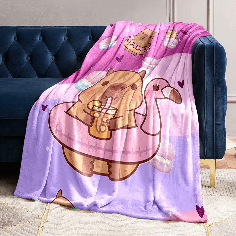 17 Styles Capybara Cartoon Print Blanket Warm Soft and Comfortable Home Travel Blanket Sofa Bedding Camping Blanket for Gifts