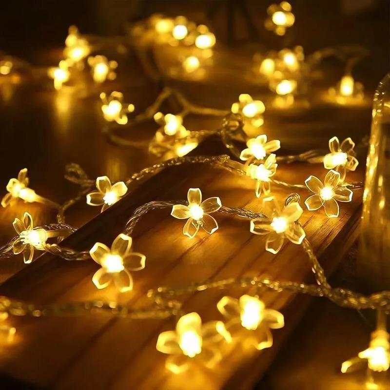1PC Cherry Blossom Flower Fairy Lights Battery Powered Waterproof String Lights 10/40 LED for Party Wedding Bedroom Garden Decor