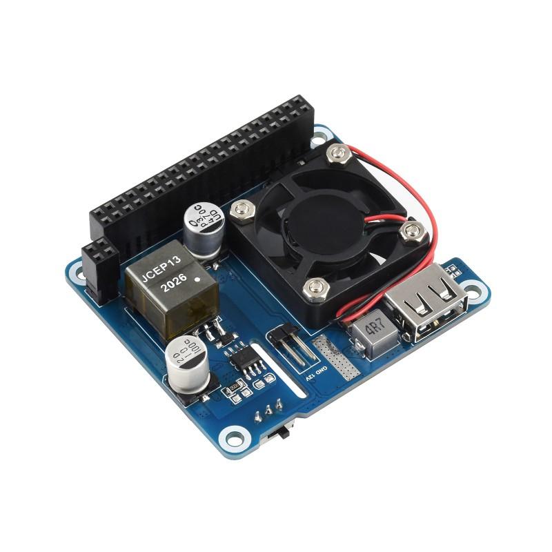 Power Over Ethernet HAT (C) for Raspberry Pi 3B+/4B, 802.3af/at-compliant