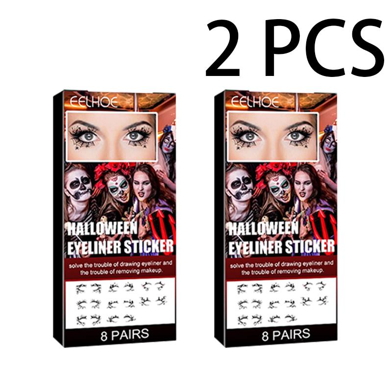 EELHOE Αποκριάτικα Αυτοκόλλητα Eyeliner Horror Fashion Party Εργαλεία Μακιγιάζ Διακόσμηση Νυχτερίδα Αράχνη Αυτοκόλλητα Eyeliner Σκιών