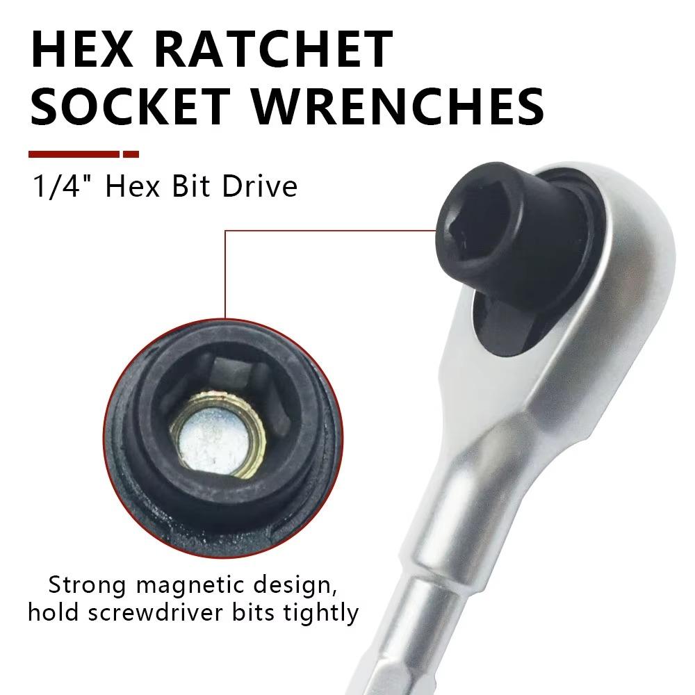 Two-way Hex Mini Ratchet Wrench MINI 72-Tooth Bit Driver Hex Bits Adapters  Repair Tools