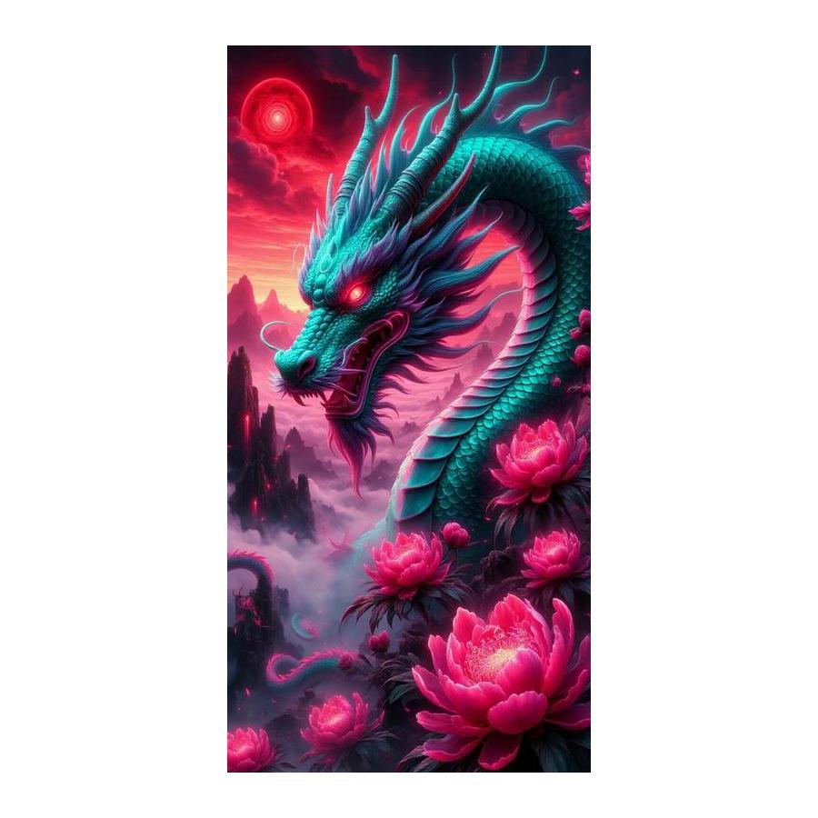 Colorful Dragons and Flowers Large Size Diamond Painting New Collection Animals Diy Full Drill Rhinestone Embroidery Mosaic Cross Stitch Kits